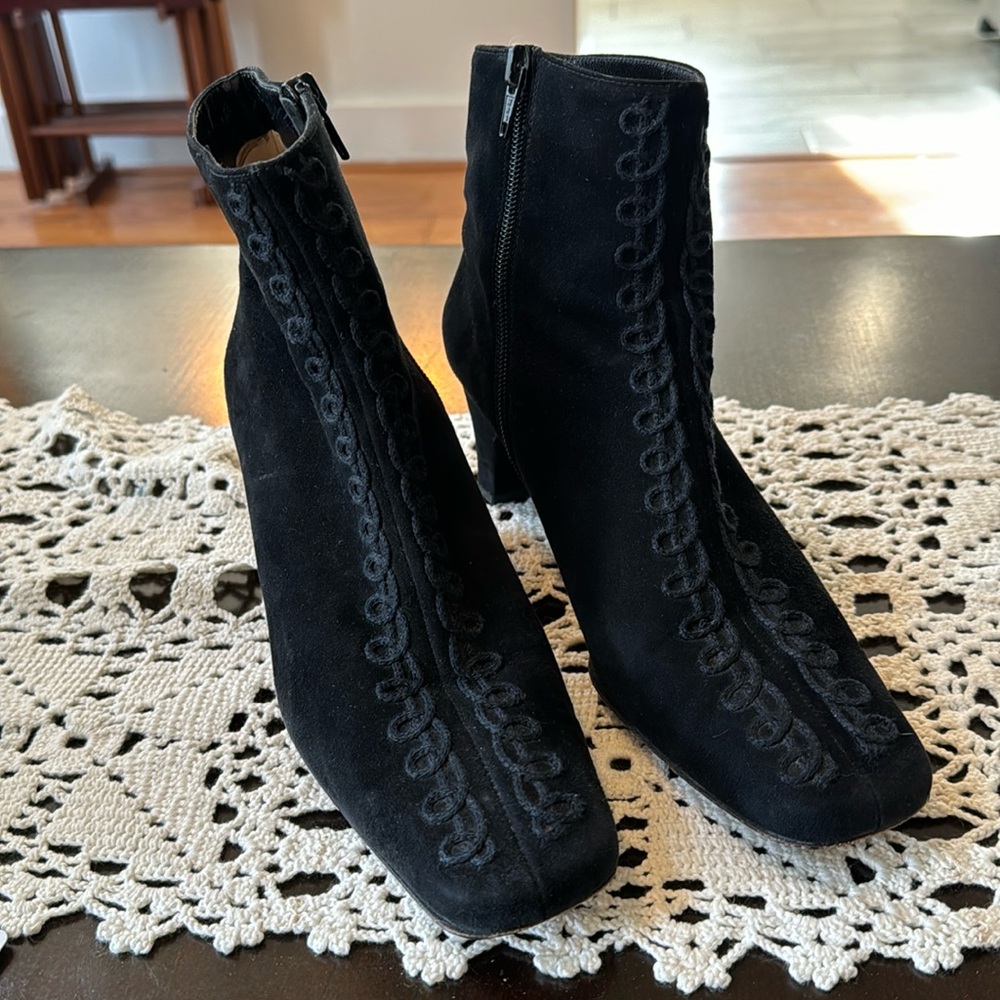 Ferragamo Suede Stitch Detailed Boot